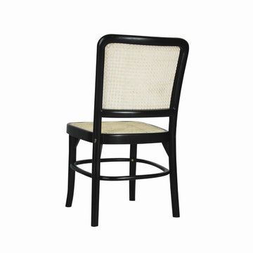 Colmar Mid-Century Vintage Wood Rattan Dining Chair - JONATHAN Y